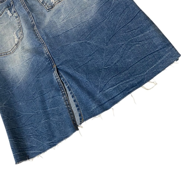 Dex Raw Hem Mini Denim Pencil Skirt US Size 25 Blue Waist 28” Length 22” Hip 34 - Picture 10 of 15